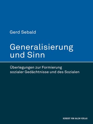 cover image of Generalisierung und Sinn